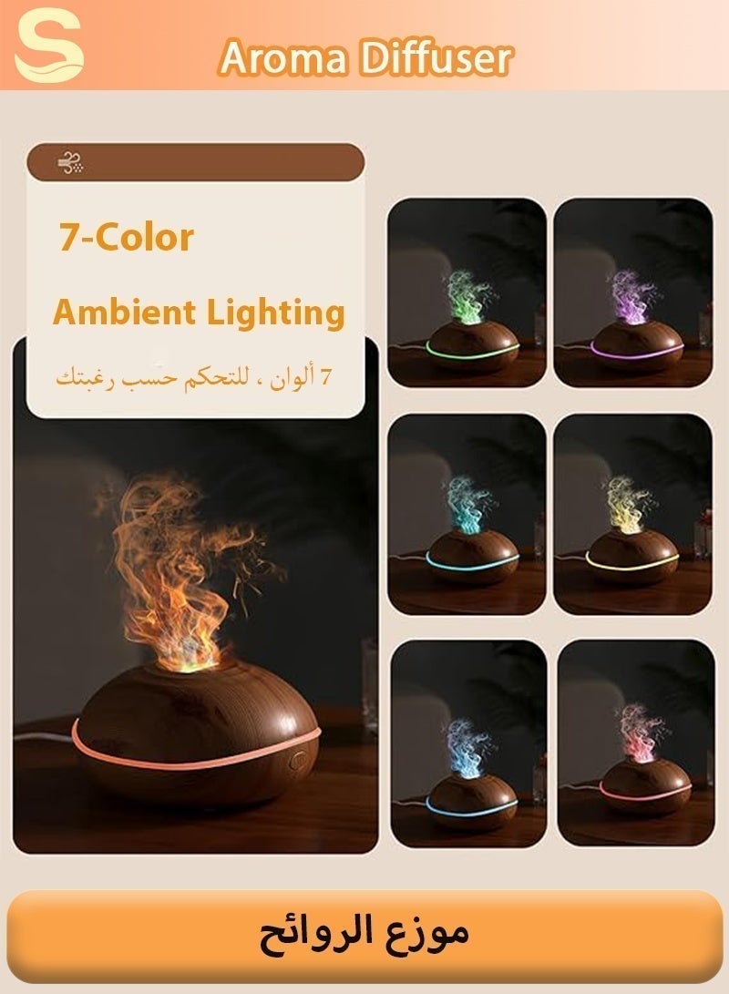سيرينوفيا ناشر زيوت عطرية سعة 200 مل - مرطب زيوت عطرية بالموجات فوق الصوتية هادئ مع إضاءة بسبعة ألوان وإيقاف تشغيل تلقائي للمنزل أو المكتب - Image 2