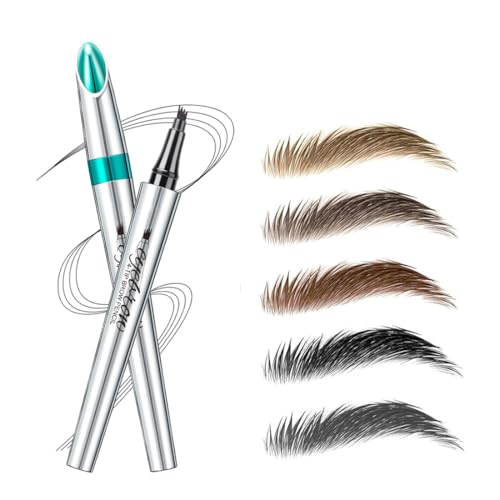 Linble 5 Colors Hair-like Strokes Eyebrow Pen, Mimics Natural Eyebrow Liquid Microfilling, Eye Brow Makeup by “Linble” (#1 Brown) - Image 1