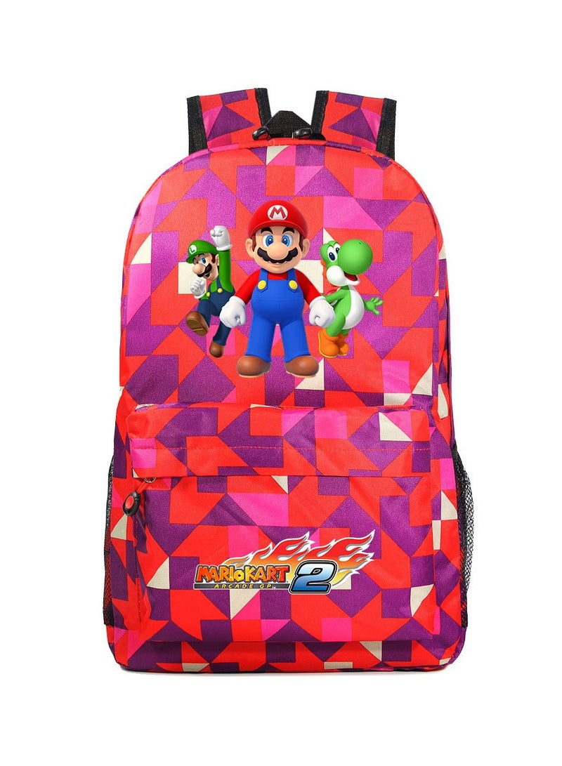 Super Mario Printed Cartoon Youth Large Capacity Men's and Women's Shoulders