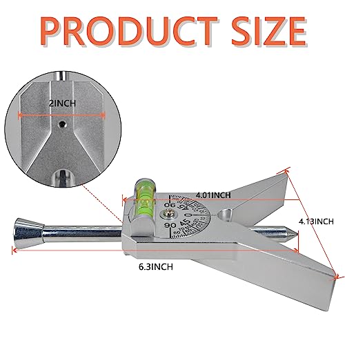 REEPLAR Upgraded Pipe Center Finder, Measure Pipe Diameter, Pipefitter Tools With Centering Head, Measure Pipe Diameter Over 0.5" & up With 4" Y-Type Base and Adjustable Dial Bubble Protractor - Image 2