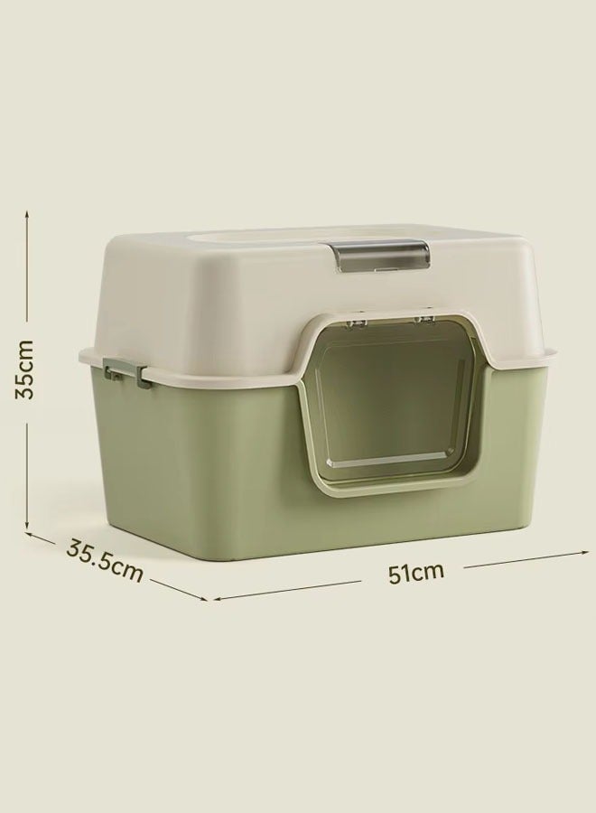 Cat Litter Box, Extra Large Litter Boxes for Big Cats, Anti-Urine Leakage XL Litter Box with High Sides, Litter Box with Lid, Easy Clean, Non-Sticky, Easy Cleaning Kitty Litter Box Anti-Leakage, Including Scoop - Image 2