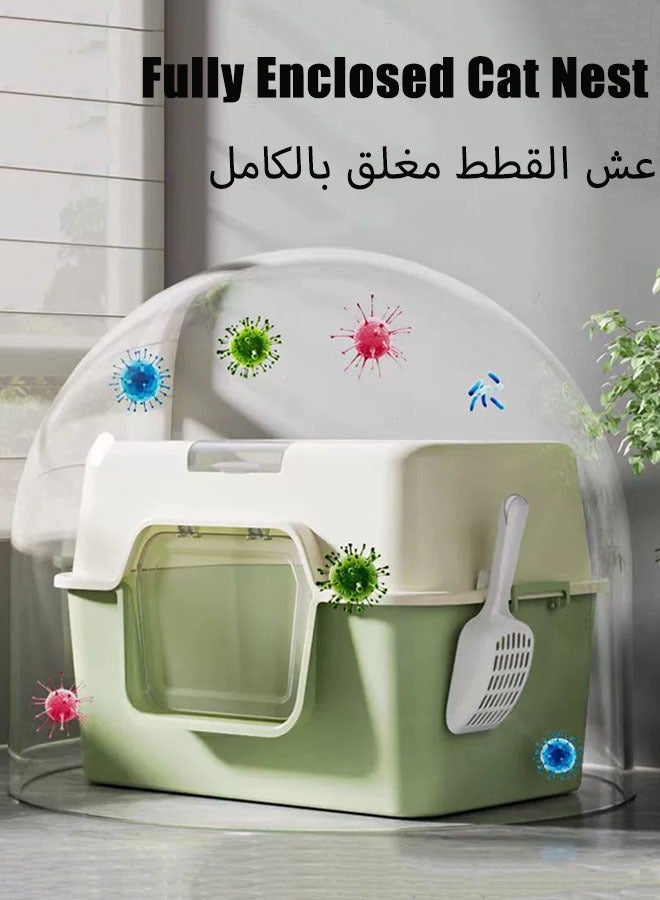 Cat Litter Box, Extra Large Litter Boxes for Big Cats, Anti-Urine Leakage XL Litter Box with High Sides, Litter Box with Lid, Easy Clean, Non-Sticky, Easy Cleaning Kitty Litter Box Anti-Leakage, Including Scoop - Image 3