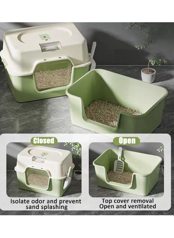 Cat Litter Box, Extra Large Litter Boxes for Big Cats, Anti-Urine Leakage XL Litter Box with High Sides, Litter Box with Lid, Easy Clean, Non-Sticky, Easy Cleaning Kitty Litter Box Anti-Leakage, Including Scoop - Image 5