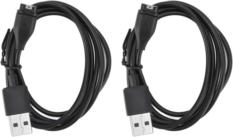 كابل شحن ساعة بعدد 2 قطعة لطراز Vivomove Sport Venu 2 Plus، كابل شحن USB متوافق مع أجهزة Fenix 7، 7S، 7X، Epix، Forerunner 55، مصنوع من نواة نحاس مطلية بالذهب مع مواد TPE وABS - Image 1