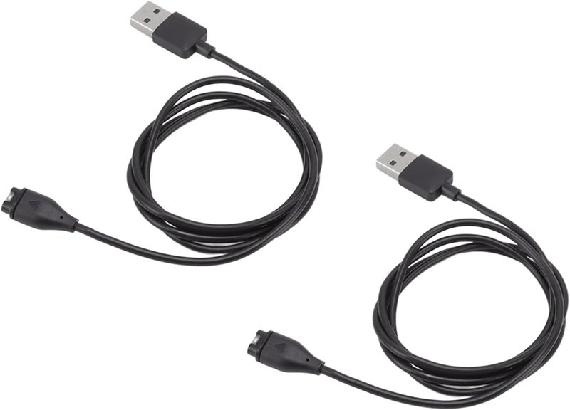 كابل شحن ساعة بعدد 2 قطعة لطراز Vivomove Sport Venu 2 Plus، كابل شحن USB متوافق مع أجهزة Fenix 7، 7S، 7X، Epix، Forerunner 55، مصنوع من نواة نحاس مطلية بالذهب مع مواد TPE وABS - Image 2
