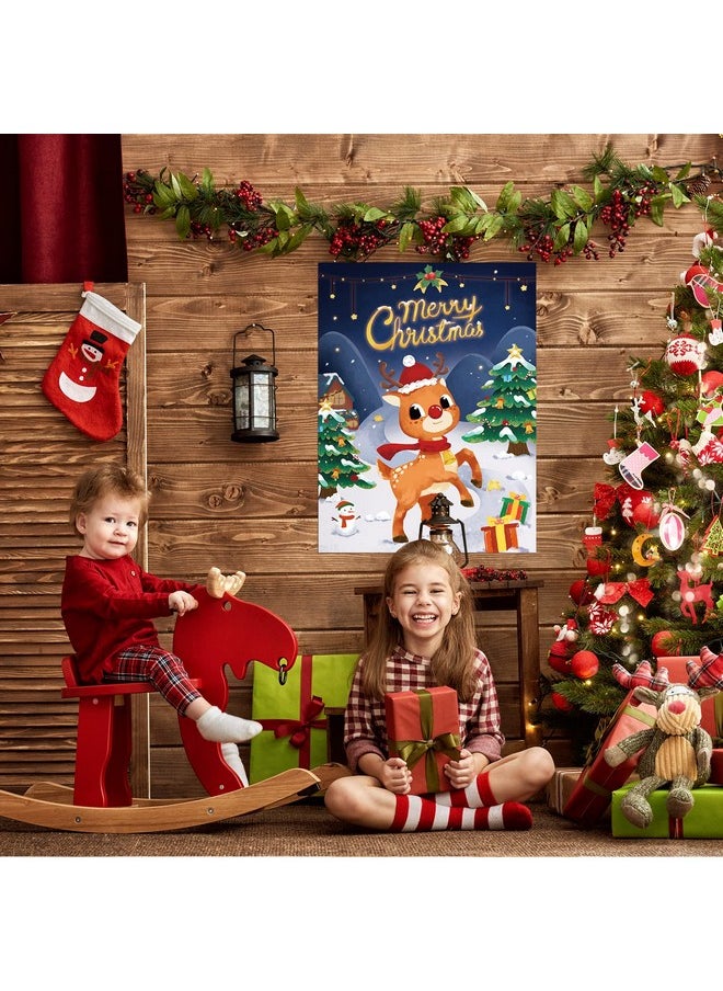 Wernnsai - Pin The Nose On The Moose Party Games - Christmas Party Games For Kids 28'' X 21'' Game Poster With 24 Pcs Reusable Nose Stickers Christmas Birthday Party Decorations School Activities - Image 1