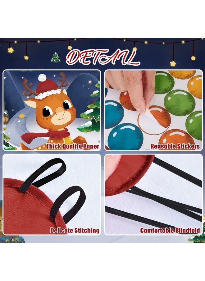 Wernnsai - Pin The Nose On The Moose Party Games - Christmas Party Games For Kids 28'' X 21'' Game Poster With 24 Pcs Reusable Nose Stickers Christmas Birthday Party Decorations School Activities - Image 1