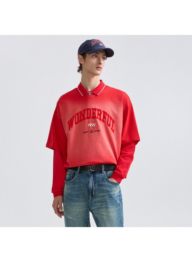 Cabbeen Same As In-store] Short-sleeved T-shirt For Men, Summer Letter Print Logo Fashion Trend - Image 2