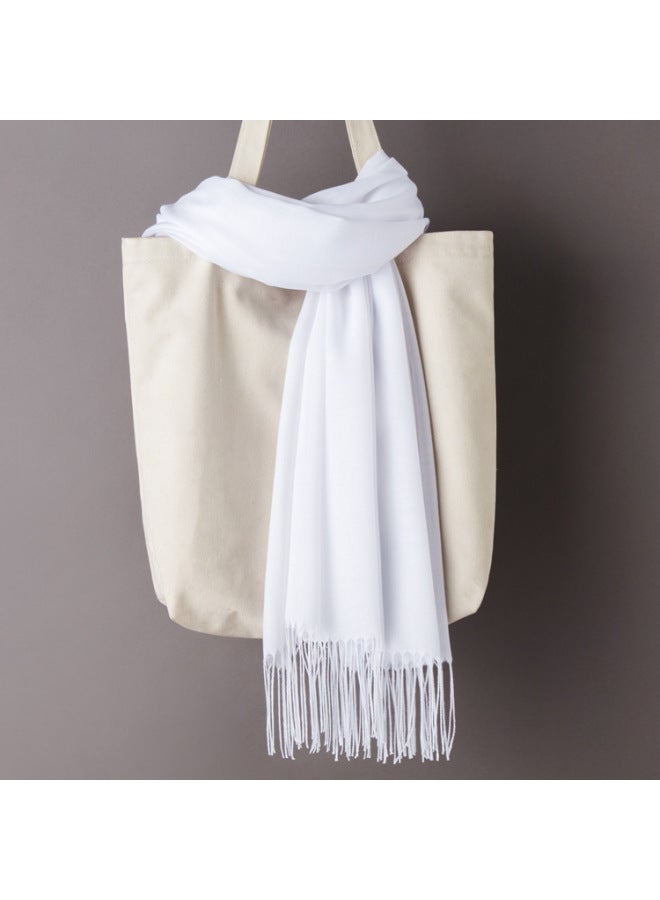 Thin Cashmere Scarf Solid Color Tassel European And American Shawl Logo Gift Scarf