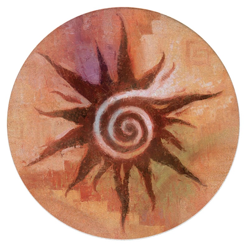 Thirstystone Spiral Sun Natural Sandstone Coaster 4 Pack EcoFriendly Absorbent Easily Wipes Clean