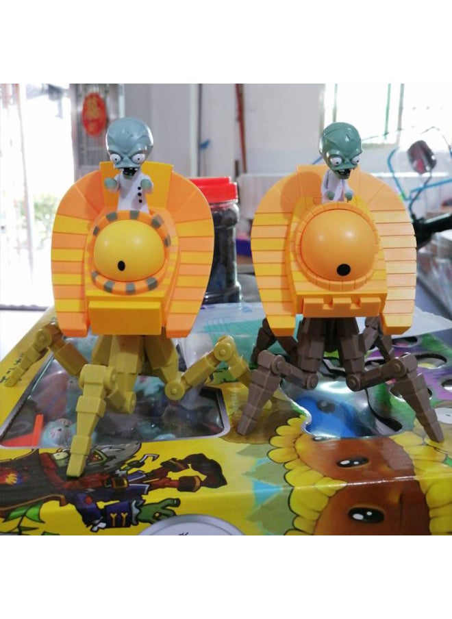 Plants Vs Zombies Toy Single Large Yellow Egyptian Zombie Doctor Ejection Kid Triple Pea Combo-Color:Zombie King Target + Imp
