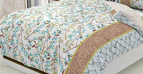 Temoli® Cotton Beautiful Bedsheets for Double Bed King Size King Size Cotton Double Bed Bedsheets Combo with Pillow Covers 275X275 cm (Flower-Brown) - Image 2