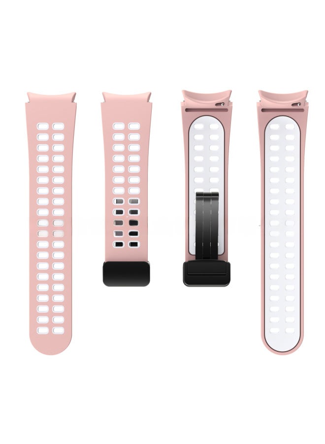 Neutral For Samsung Galaxy Watch6/5/4 Double Color Silicone Strap Watch5pro Magnetic Folding Buckle Universal - Image 1