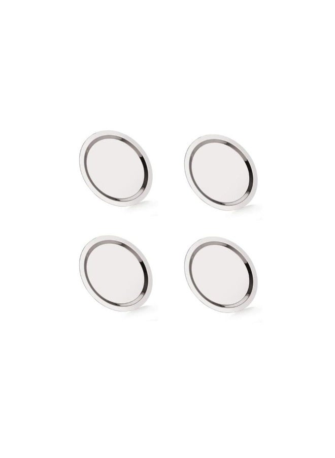 Neelam Stainless Steel 23, 22 Gauge, Tope Cover/Ciba/Lid/Cheeba/Dhakan, 36 cm, Set of 4, Multipurpose, Round Steel Lid, Silver - Image 1