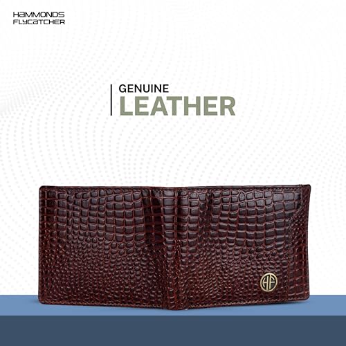 HAMMONDS FLYCATCHER Wallet for Men Leather Original, Mens Wallet, Leather Wallets for Men Stylish, Bi-Fold Wallets for Man, 6 Card Slots, Easy Access Card Slots, Coin Pocket, Mens Gift - Croc Brown - Image 2