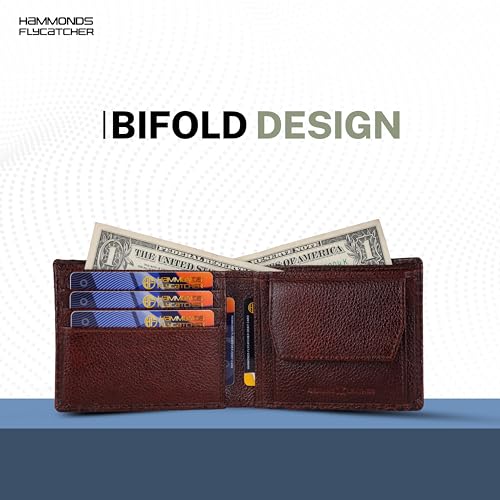 HAMMONDS FLYCATCHER Wallet for Men Leather Original, Mens Wallet, Leather Wallets for Men Stylish, Bi-Fold Wallets for Man, 6 Card Slots, Easy Access Card Slots, Coin Pocket, Mens Gift - Croc Brown - Image 4