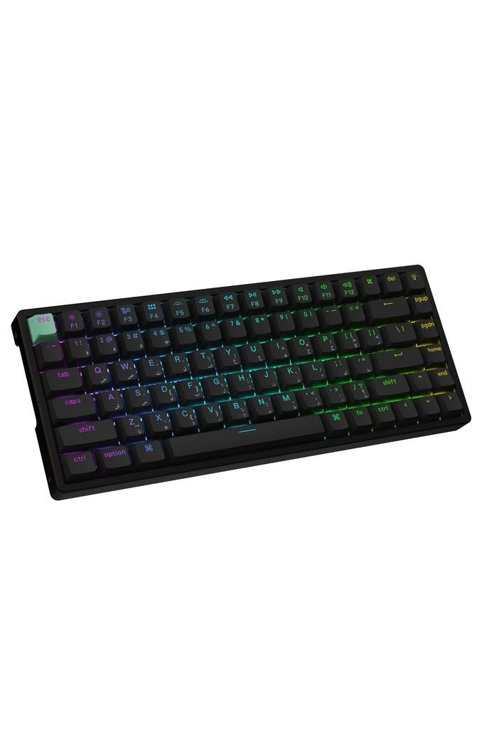Keychron K2 HE Wireless Mechanical Keyboard, 75% Layout, Gateron Double-Rail Hall Effect Magnetic Switches, Hot-Swappable, RGB Backlight, Mac & Windows Compatible, Aluminum Frame, English/Arabic Layout, Black | K2H-J1-AR - Image 2