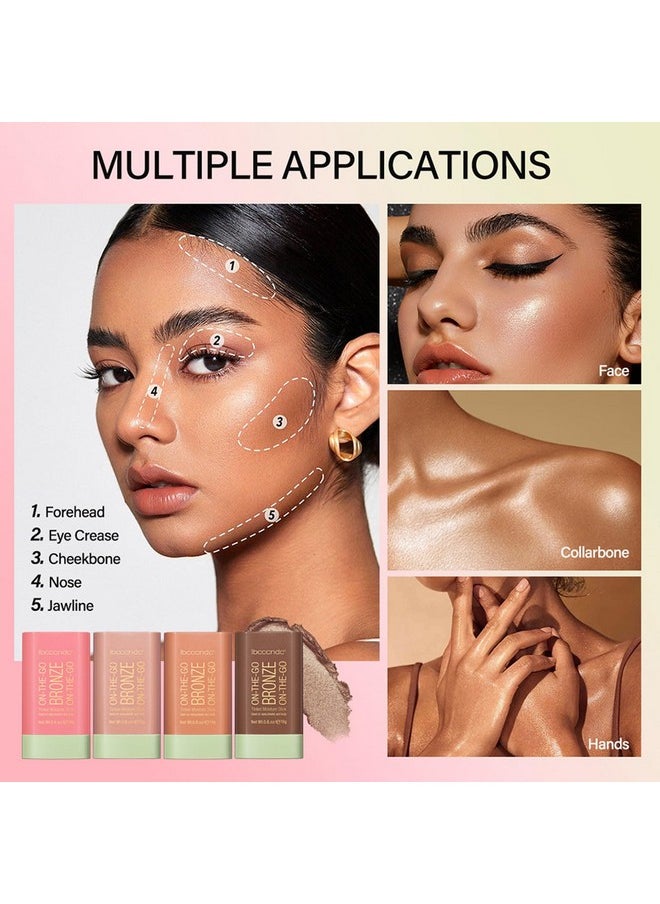 SWETIYOU SWETIYOU Multi-Use Makeup Bronzer Stick, On the Go Glow Bronze Tinted Moisture Stick, Hydrating Solid Moisturizer with Bronze Tint, Natural Bronzed Glow, Blends Effortlessly, for Eyes, Lips & Cheeks  - Image 4