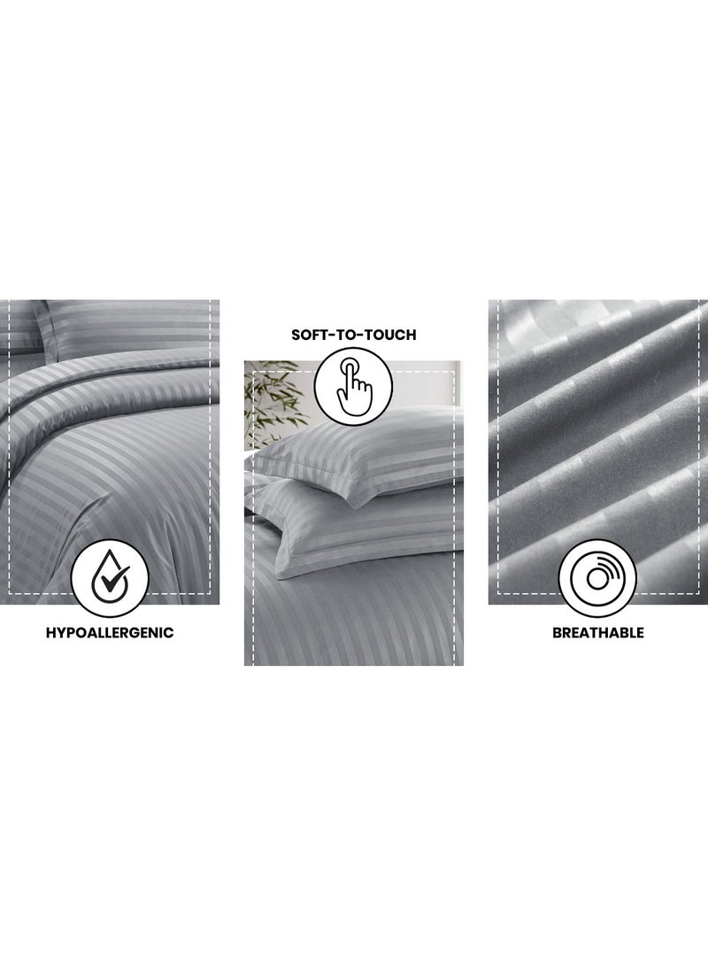 سليب لاند بكج ( لباد فندقي مقاس 200×180 سم ارتفاع 14 سم + منشفة استحمام قطن مقاس 70×140 + مفرش فندقي لون رمادي مقاس 200×200سم ) - Image 5