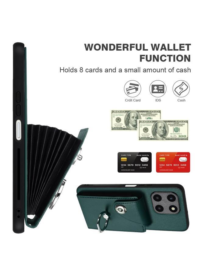 اس-توب جراب لهاتف Honor X6a Global Organ Card Bag Ring Holder PU جراب هاتف مع حبل - Image 4