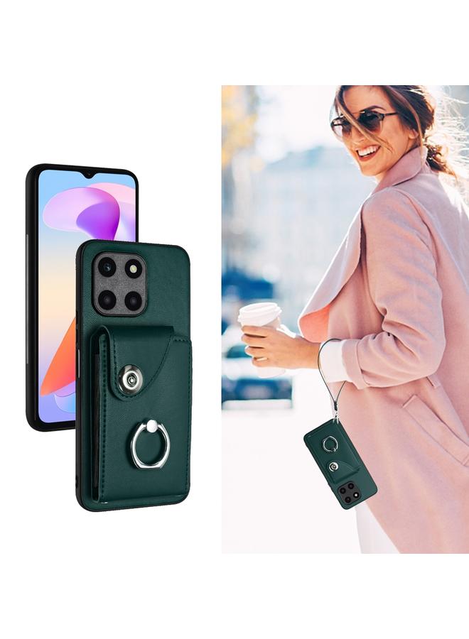 اس-توب جراب لهاتف Honor X6a Global Organ Card Bag Ring Holder PU جراب هاتف مع حبل - Image 5