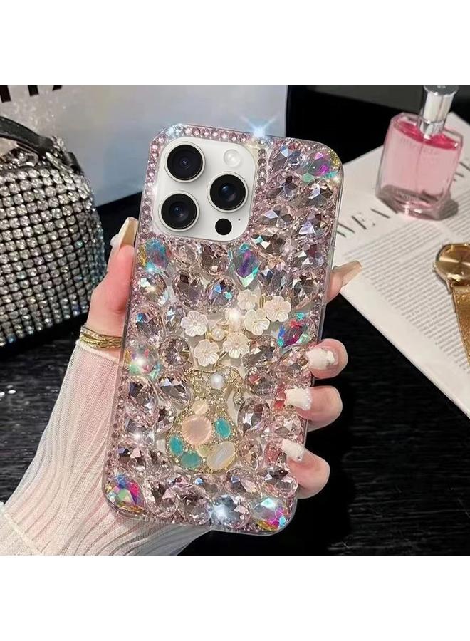 S-TOP Case For iPhone 13 Pro Plum Blossom Handmade Diamond Inlay PC Phone Case - Image 1