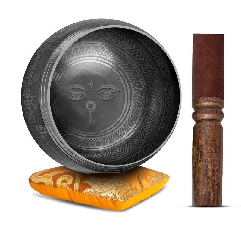 HIMALAYAN BAZAAR Tibetan Singing Bowl Set - Easy To Play Authentic Handcrafted For Meditation Sound Bowl Chakra Yoga Healing 4 Inches By Himalayan Bazaar (Gold & Green) - Image 1