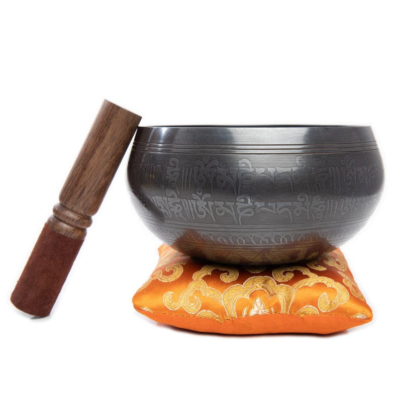 HIMALAYAN BAZAAR Tibetan Singing Bowl Set - Easy To Play Authentic Handcrafted For Meditation Sound Bowl Chakra Yoga Healing 4 Inches By Himalayan Bazaar (Gold & Green) - Image 5