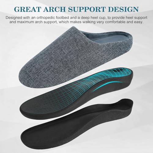 ERGOfoot Orthotic Slippers with Arch Support for Plantar Fasciitis Pain Relief, Comfortable Orthopedic Clog House Shoes with Indoor Outdoor Anti-Skid Rubber Sole - Image 3