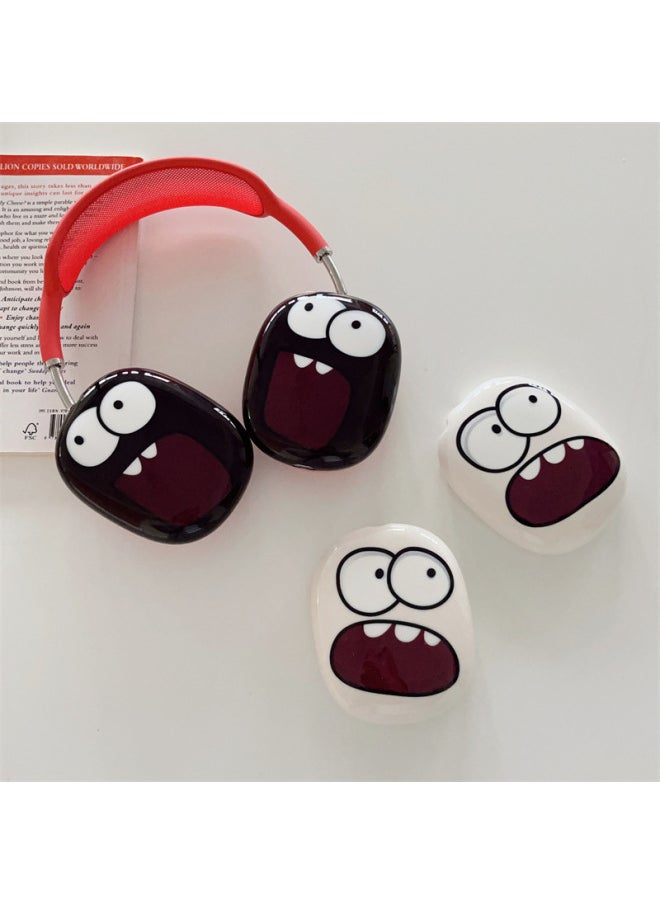 Generic - Funny Black And White Expression Film Shell For Apple Airpods Max Protective Case Headset Headset All-inclusive-Specifications:Black Expression Airpods Max Protective Case Pair - Image 1