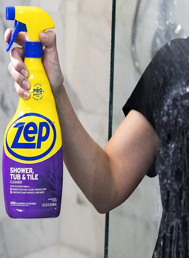 Zep Shower Tub and Tile Cleaner 32 oz ZUSTT32 (Case of 4) - No Scrub Pro Formula Breaks up Tough Buildup on Contact - Image 4