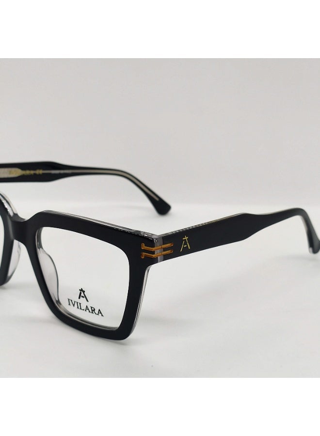 IVILARA QM22039_C3 High-End Acetate Uni-Sex Eyeglasses (Light Black) - Image 5