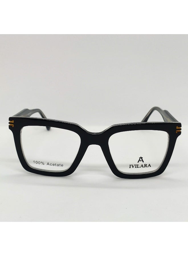 IVILARA QM22039_C3 High-End Acetate Uni-Sex Eyeglasses (Light Black) - Image 3