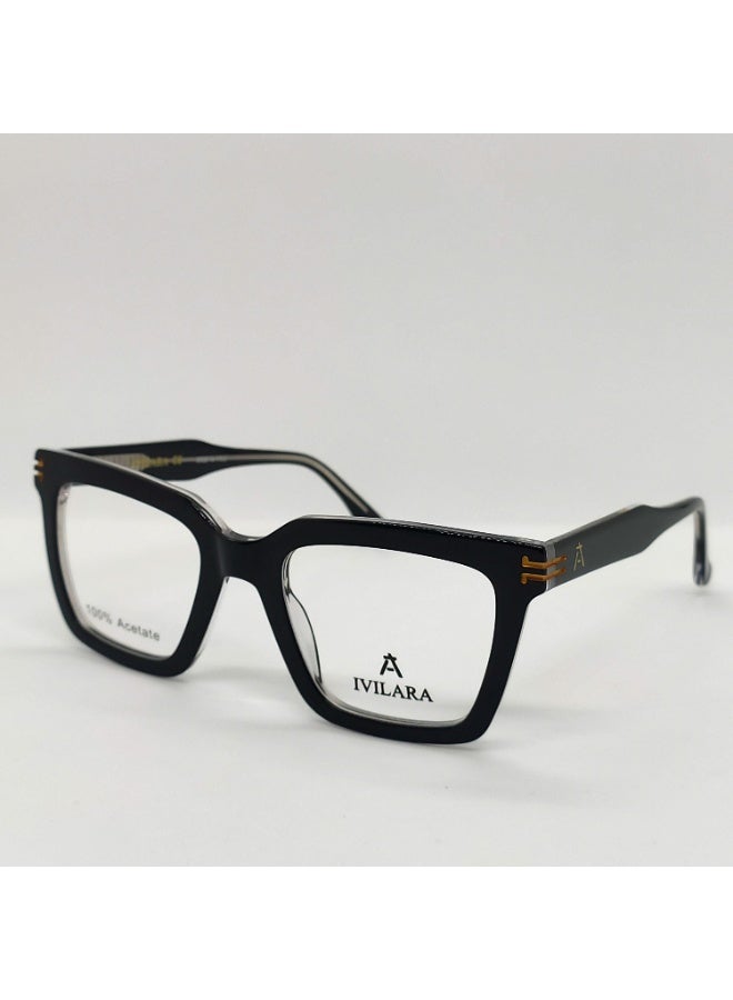 IVILARA QM22039_C3 High-End Acetate Uni-Sex Eyeglasses (Light Black) - Image 2