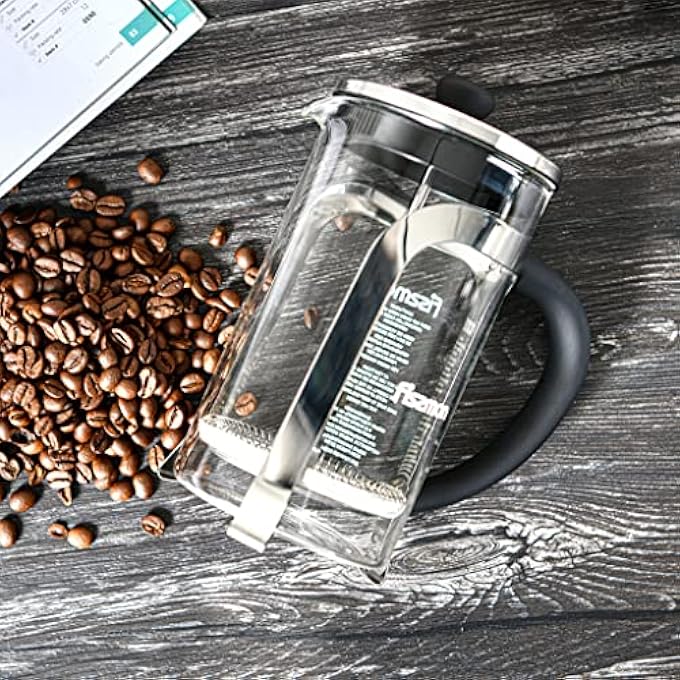 فيسمان ماكينة تحضير القهوة الفرنسية من سلسلة Breve لمحبي الشاي هدية رمضانية مصنوعة من زجاج البورسليكات وفلتر من الفولاذ المقاوم للصدأ ومقاوم للحرارة وسهل التنظيف ويطلق رائحة مثالية للاستمتاع باليوم 350 مل - Image 3