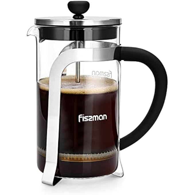 فيسمان ماكينة تحضير القهوة الفرنسية من سلسلة Breve لمحبي الشاي هدية رمضانية مصنوعة من زجاج البورسليكات وفلتر من الفولاذ المقاوم للصدأ ومقاوم للحرارة وسهل التنظيف ويطلق رائحة مثالية للاستمتاع باليوم 350 مل - Image 1