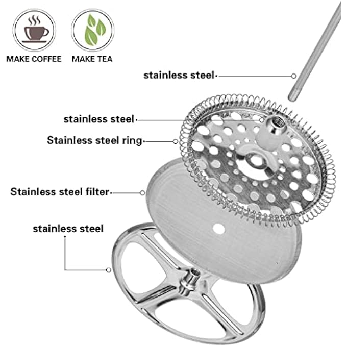 فيسمان ماكينة تحضير القهوة الفرنسية من سلسلة Breve لمحبي الشاي هدية رمضانية مصنوعة من زجاج البورسليكات وفلتر من الفولاذ المقاوم للصدأ ومقاوم للحرارة وسهل التنظيف ويطلق رائحة مثالية للاستمتاع باليوم 350 مل - Image 4