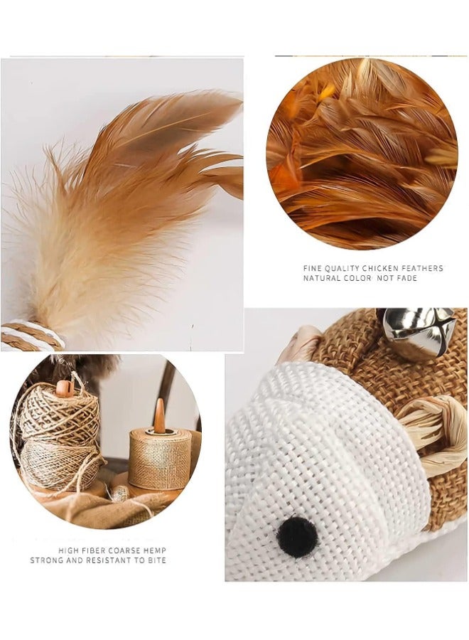 PETSARY Cat Toy Feather Relieve Boredom Wooden Toy Pet Stick Tease Cat Stick Interactive Wooden Tease Cat Stick Wooden pole funny cat stick ("Multi Colour Mouse") - Image 5