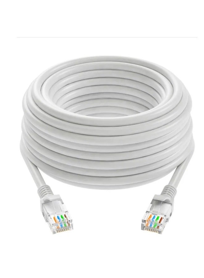 8-core Finished Network Cable Jumper Router Cat 6 Six Gigabit Network Cable RJ45 Computer High-speed Broadband Network Cable-Color:Gray White Standard Oxygen-free Copper-Line Length:10m - Image 1