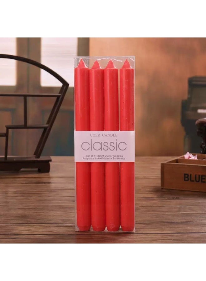 عبوة من 4 شموع حمراء: كمية كافية لتزيين أماكن متعددة أو خلق تأثيرات إضاءة متدرجة - Image 2