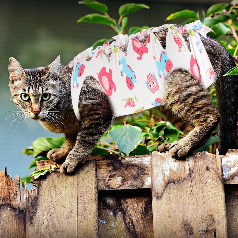 Professional Cat Recovery Suit Female Cat Breathable Sterilization Suit Gown Clothes Speical Costume For Cat Supplies - Size (Random Pattern) - Image 2