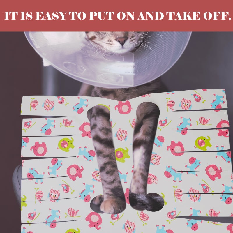 Professional Cat Recovery Suit Female Cat Breathable Sterilization Suit Gown Clothes Speical Costume For Cat Supplies - Size (Random Pattern) - Image 5