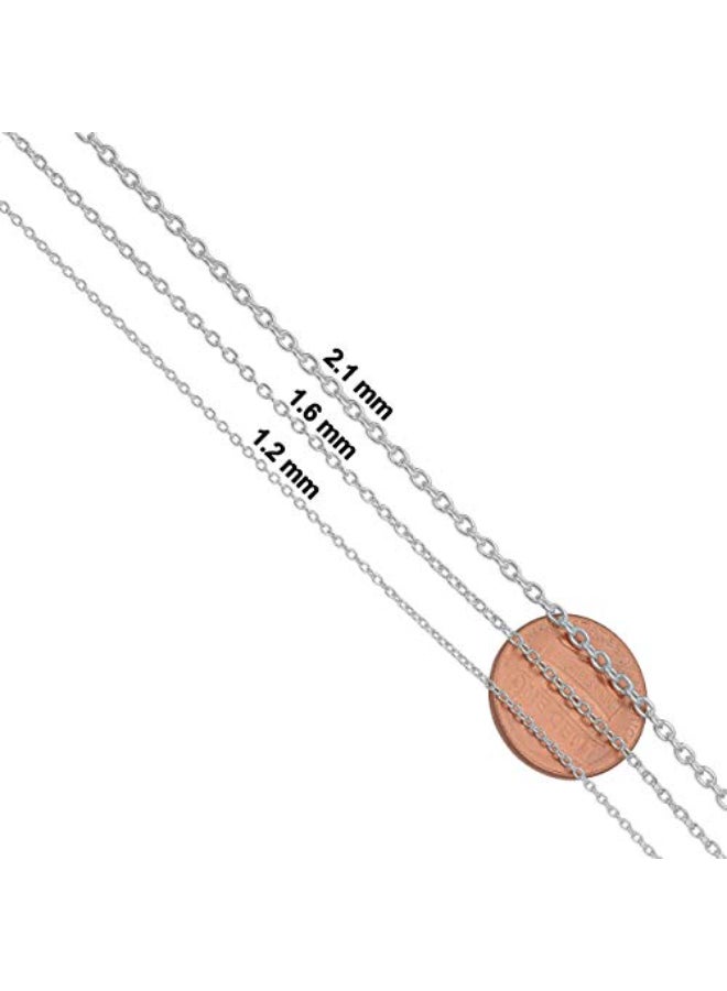 Kooljewelry Sterling Silver Round Cable Chain Necklace (1.2 mm, 16 inch) - Image 3