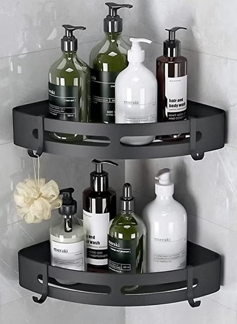 Arabash 1PC Bathroom Shelf, Shower Caddy, Light-Weight Aluminum, Self-Adhesive Bathroom Shelves, No drilling Bathroom Organizer, Wall mounted Bathroom Rack, Corner Shower Shelf - Image 1