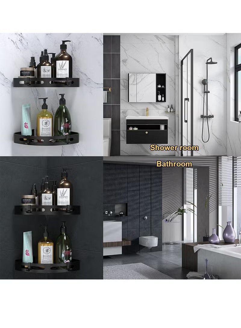 Arabash 1PC Bathroom Shelf, Shower Caddy, Light-Weight Aluminum, Self-Adhesive Bathroom Shelves, No drilling Bathroom Organizer, Wall mounted Bathroom Rack, Corner Shower Shelf - Image 3