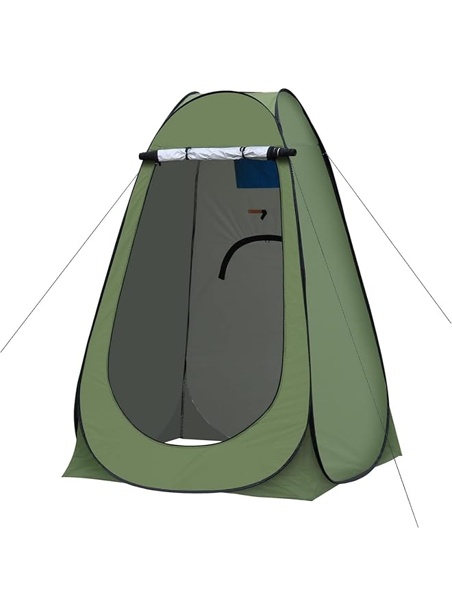 PROMASS Portable Pop Up Privacy Tent, Outdoor Camping Bathroom Toilet Shower Tent Spacious Dressing Changing Room for Hiking Beach Picnic Fishing, Instant Rain Shelter with Carrying Bag (Green) - Image 1