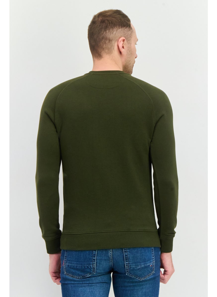 Penfield Men Crew Neck Brand Logo Long Sleeves Sweatshirt, Dark Olive  - Image 3