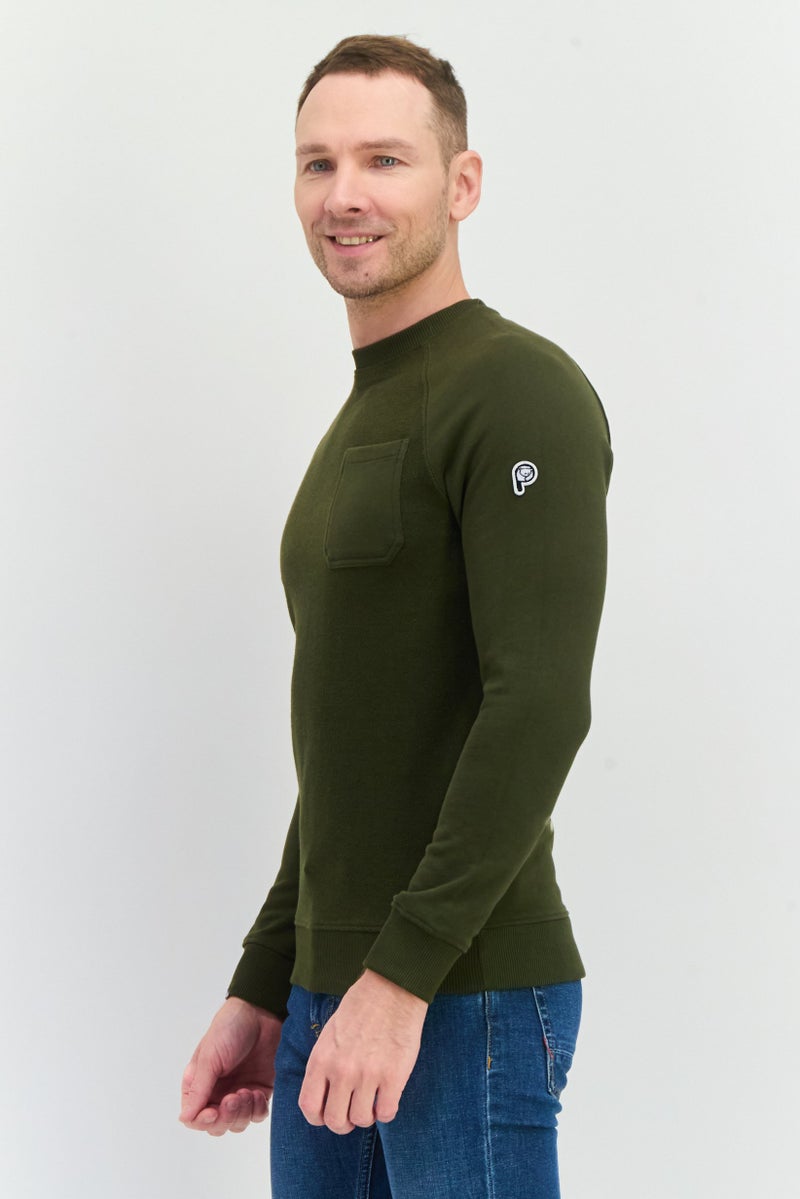 Penfield سويت شيرت رجالي بأكمام طويلة وياقة دائرية بشعار العلامة التجارية، زيتوني داكن - Image 4