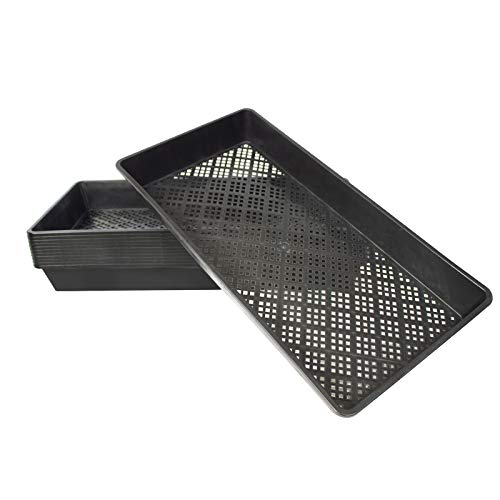BeGrit 1020 Mesh Bottom Trays Soil Blocking Trays Seedling Starter 1020 Mesh Trays for Microgreen Plant Seed Tray 10'' x 20'' 12-Pack - Image 1