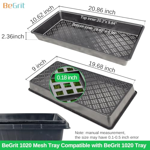 BeGrit 1020 Mesh Bottom Trays Soil Blocking Trays Seedling Starter 1020 Mesh Trays for Microgreen Plant Seed Tray 10'' x 20'' 12-Pack - Image 2
